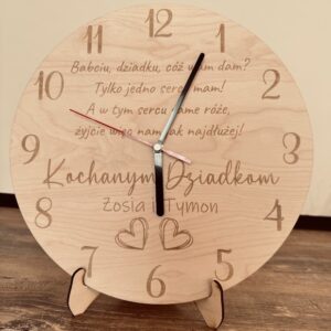 Zegar dla Babci i Dziadka PERSONALIZOWANY