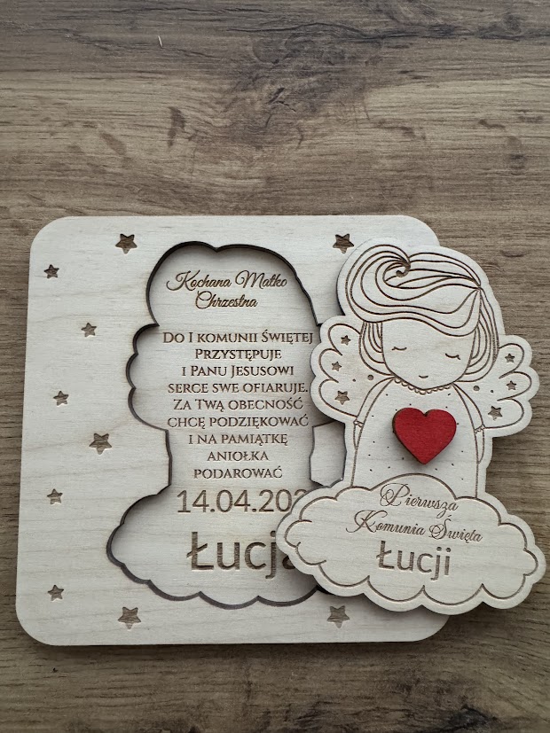 Pamiątka Pierwszej Komunii Świętej Aniołek Dziewczynka - obrazek 2